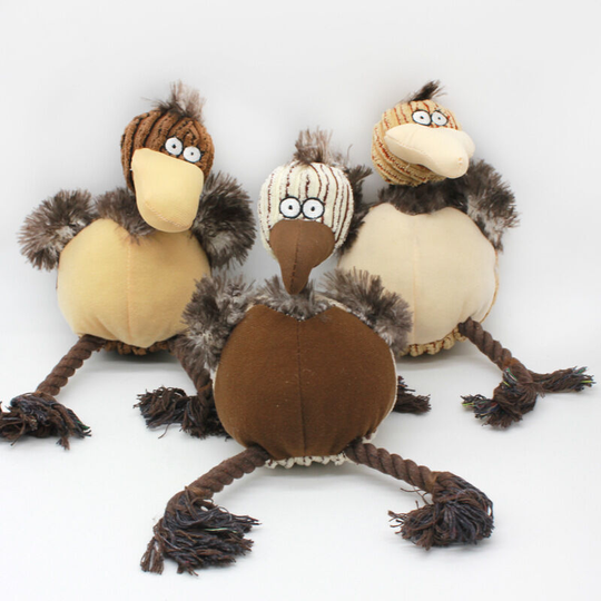 3 pcs New Pet Plush Molars Bite resistant Dog Toys Cartoon Birds Pet Sounding Toys 12 * 9 * 29cm