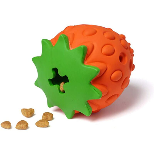 Indestructible Dog Toys Tough Dog Toys For Aggressive Chewers Dental Teeth Cleaning Chew Toy for Medium Breed (Strawber