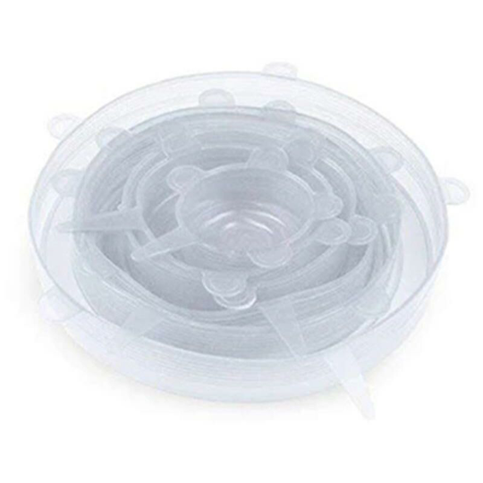 Silicone Stretch Lids Reusable Airtight Food Wrap Covers Eco-friendly Durable Transparent color Thsinde