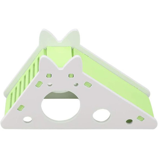 Hamster Stair Ladder, Wooden Hamster House Pet Assembly Rest Nest Hamster Climbing Toys(Green)