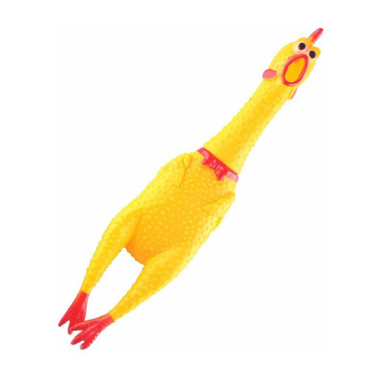 Rubber Dog Toy Squeaky Yellow Decompression Screaming Chicken Small Teeth Cleaning Toy