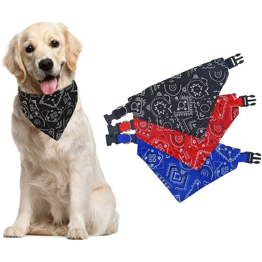 Pet Bandanas Triangle Dog Scarves for Small to Medium Sized Puppy 3 Pieces