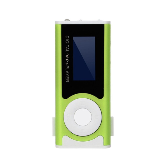 (Green) Digital Music MP3 Player Mini USB OLED Screen MP3 Support 16/32GB Micro SD TF Card Light Clip Design Flashlight