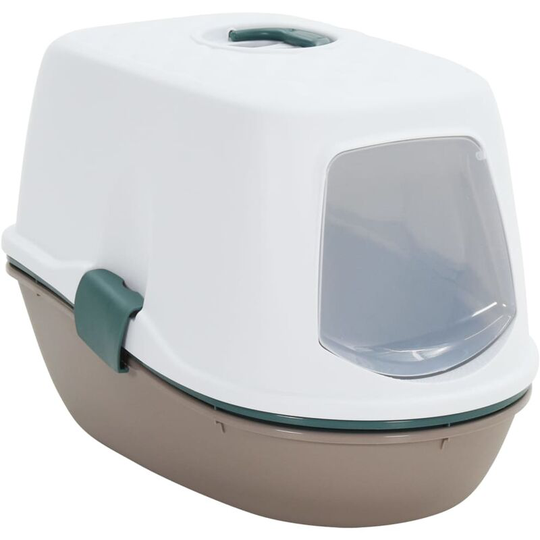 Cat Litter Tray with Cover White and Brown 58.5x39.5x43 cm pp Vidaxl Multicolour