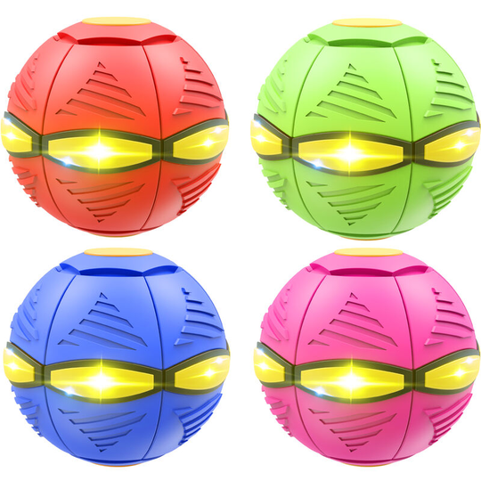 Flying Saucer Ball Magic Deformation ufo with Led Light Flying Toys Decompression Children Outdoor Fun Gift 4 pcs set
