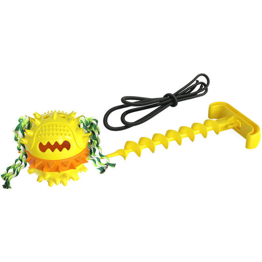 Lifcausal - Outdoor Tug Toy War for Dog Molar Bite Squeaky Rope Ball Toy for Teeth Cleaning Interactive Pet and Food Dispensing Features Toy Dog Chew