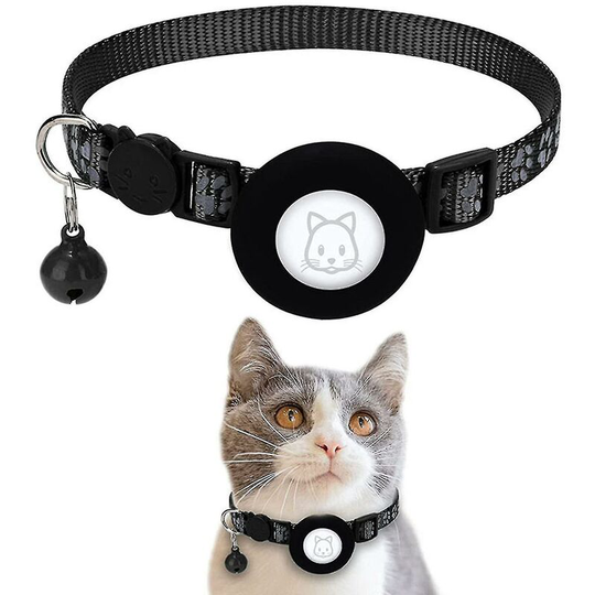 Flkwoh - Reflective Airtag Cat Collar Breakaway With Gps Holder, Safety Buckle And Bell For Cat Kitten Puppywanan)