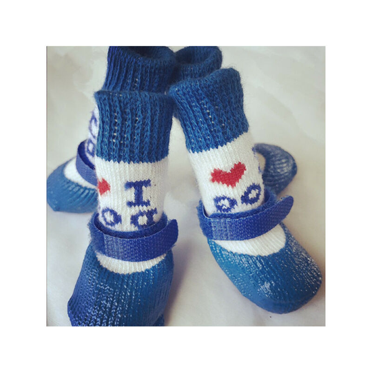 Bette Cute Pet Dog Shoes Socks Waterproof Non-slip Dog Rain Snow Boots Socks Shoes for Puppy Small Cats Dogs-M