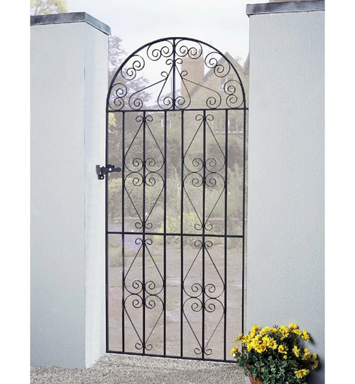 Brizendine Scroll Tall Bow Top Metal Garden Gate