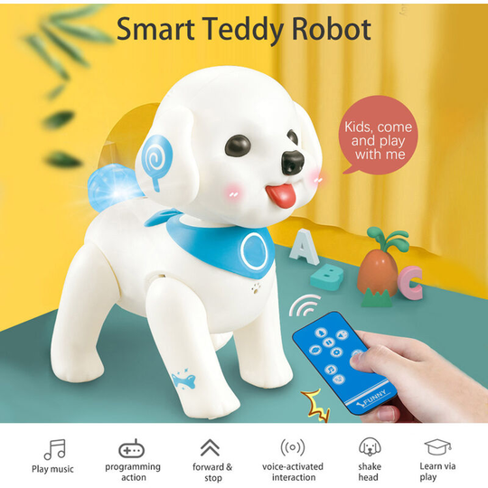 Superseller - rc Robot Teddy Puppy Robotic Dog Voice Control Program Sing Shake Head Interactive Pet Dog Toy for Boys Girls Children Birthday Gift