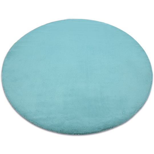 Carpet bunny circle aqua blue imitation of rabbit fur blue round 80 cm