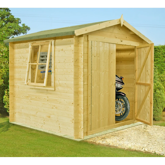Rossano 8 Ft. W x 8 Ft. D Tongue and Groove Apex Wooden Shed