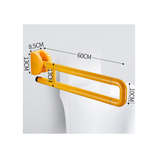 Toilet safety railing, stainless steel, for the elderly, the disabled, hinged handles , 60cm, yellow