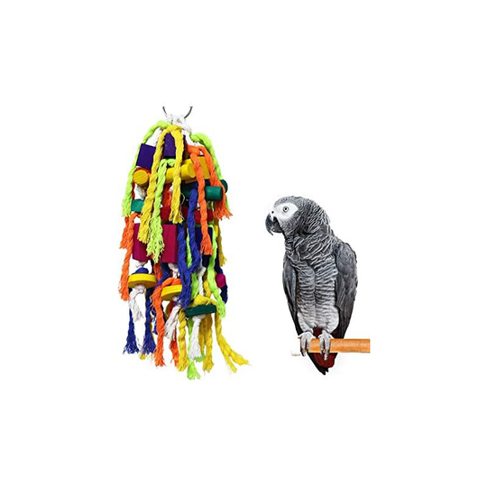 Sun Flowergb - Large and Small Parrot Chew Toy, Multicolor Natural Wooden Tear Toy for African Gray Cones and Other Amazon Parrots 1pc