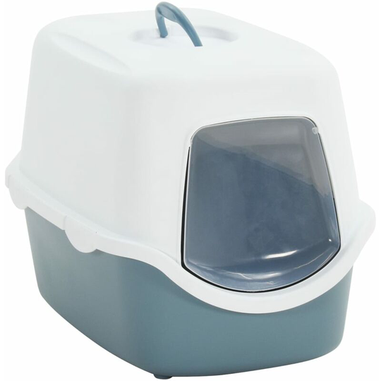 Cat Litter Tray with Cover White and Blue 56x40x40 cm pp Vidaxl Multicolour