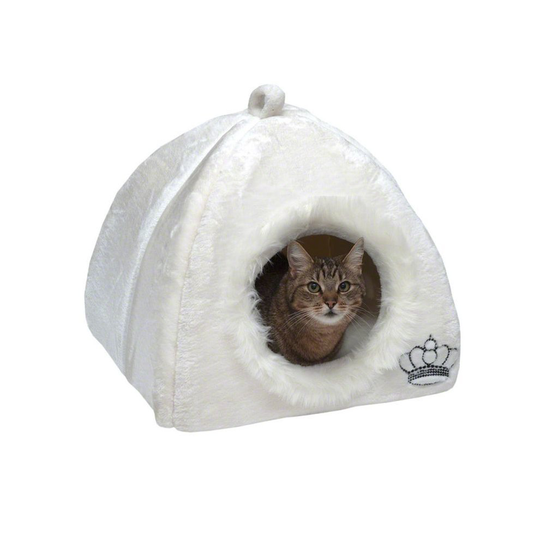 (White) Royal Cat Den Cave House Hideaway Den Cosy