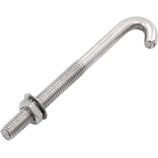 Vidaxl - Anchored J-Bolt w/Nut and Washer M8x120 mm 25 Sets Silver