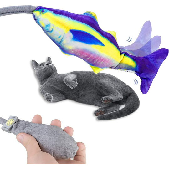 Floppy Fish Cat Toy for Indoor Cats【2021 Newest】 Interactive Catnip Toy Realistic Manual Airbag Wiggle Fish Cat Pillow Chew Kicker Toy with Bell for