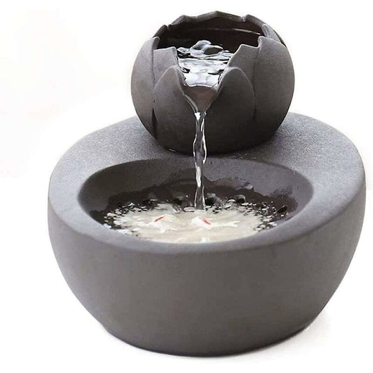 Joorrt - Cat Fountain Ceramic Pet Water Dispenser Lotus Vertical Cat Drinking Fountain Automatic Circulation Filter Water Health and Hygiene Bottom