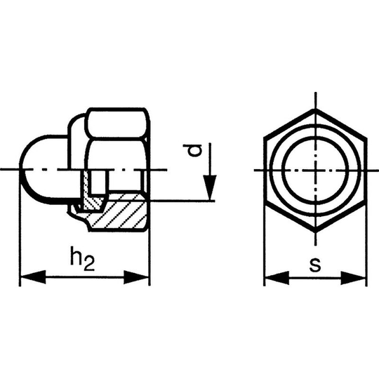 Qualfast - M12 Dome Lock Nut n/m Insert bzp (6)- you get 5