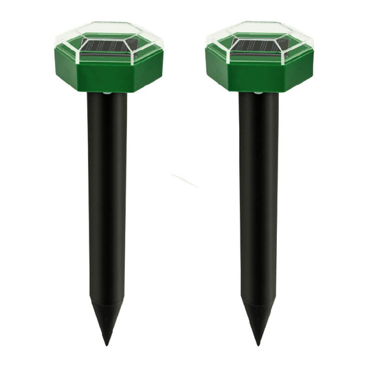 FVO - Mole Repellent 2pcs,Solar Mole Repeller,Ultrasonic Mole Repeller,Mole Repellent,Waterproof Solar Mole Repeller,for Mole Repeller,Lawn