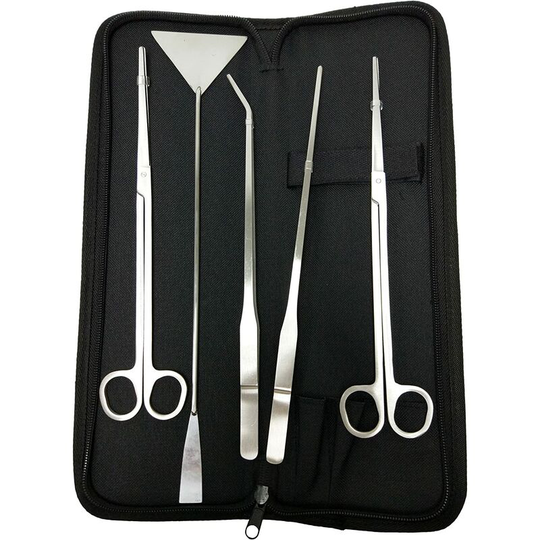 5 In 1 Scissors Aquarium, Tank Tweezers Scissors Spatula Tool Set, Stainless Steel, AquaScaping Aquarium Tool