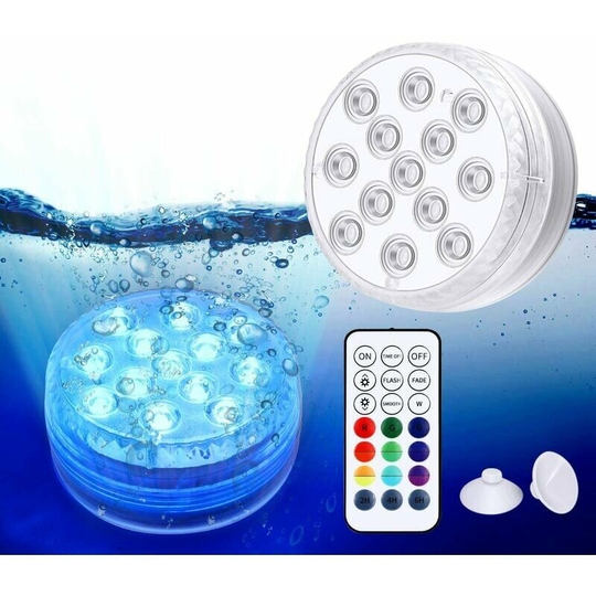 Submersible led Light, IP68 Lighting Multi-color Underwater Lights with Remote Control, Waterproof Bathtub Lights, for Aquarium Bathtub Swimming Pool
