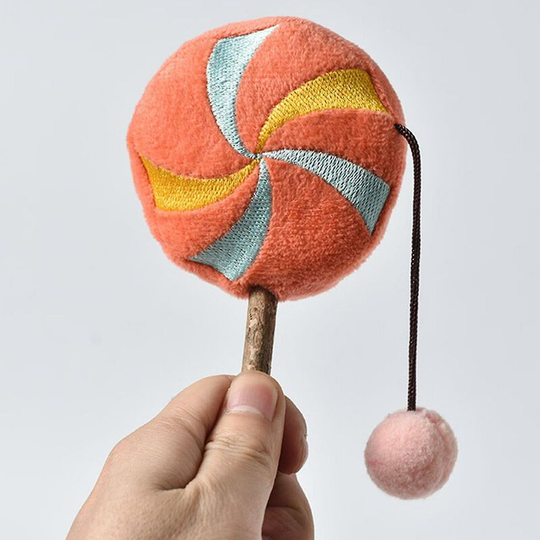 Thsidne Cat Teaser Toy Eye-catching Wear Resistant 4 Colors Cat Interactive Plush Toy Pet Teaser Stick For Home Blue