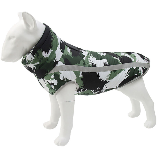 Lifcausal - Reflective Waterproof Windproof Dog Coat, Autumn and Winter Warm Polyester Dog Jacket Winter Dog Vest for Medium Large Dogs Black and
