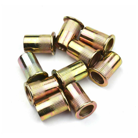 Thsinde - stainless steel blind rivet nut Zinc color pull cap Flat head Vertical rivet nut pull cap,20 pieces M10 - 20pieces M20