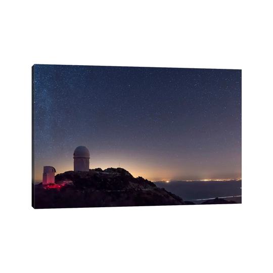 The Mayall Observatory at Kitt Peak on a Clear Starry Night by John Davis - Wrapped Canvas Photograph