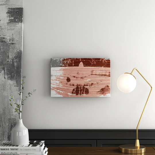 'Gold Bird Bath' Graphic Art Wrapped on Canvas