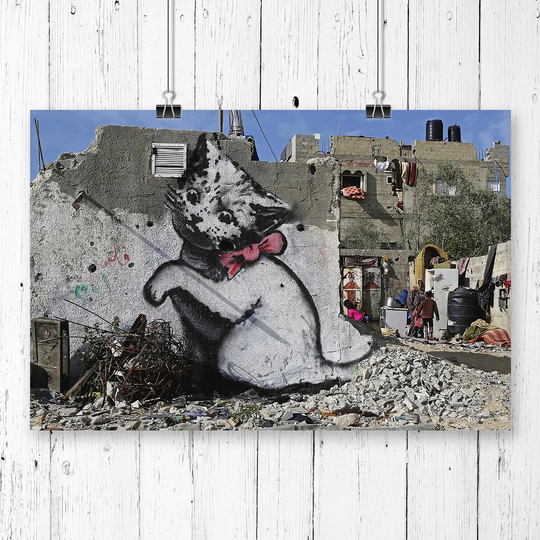 Kitten Graffiti by Banksy Graphic Art