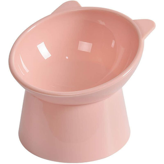 Elevated Kitten Bowl for Food/Water, Anti-Vomiting Cat Food Bowl 15° Tilt Non-Slip Pet Bowl Cat Bowl Dog Bowl (Pink)