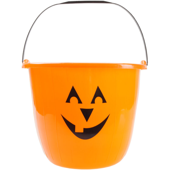 Halloween Candy Bucket Sweet Jumbo Loot Bucket Trick or Treat Bucket Orange