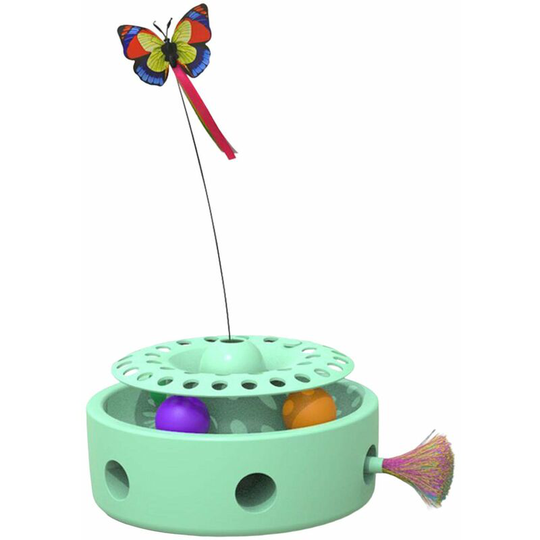 Denuotop - Electric Rotating Cat Toy, with Track Behaviour Management Keep Cats Busy Crazy for Indoor Cats Funny Teaser Toys , Green