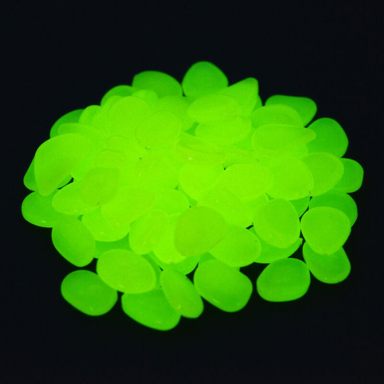 Sun Flowergb - 100 Pieces Luminous Stones for Outdoor Walkways Home Garden Yard Decor Fish Tank Pebbles Glowing Stones Glow (Green)