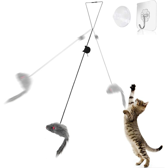 Door Hanging Mouse Interactive Cat Toy Indoor Cat Game Play Exercise Cat Toys Plush Toys