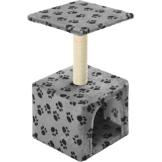 Cat Tree with Sisal Scratching Post 55 cm Grey Paw Print Vidaxl Grey