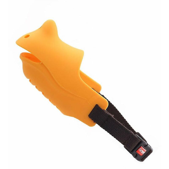Thsidne Silicone Anti Biting Barking Dogs Muzzle Adjustable Dog Mask Yellow m