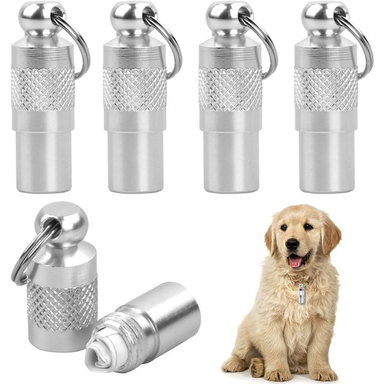10pcs Bucket Tube Labels for Puppy, Anti-Lost Pet id Tag Bucket Silver - Muff