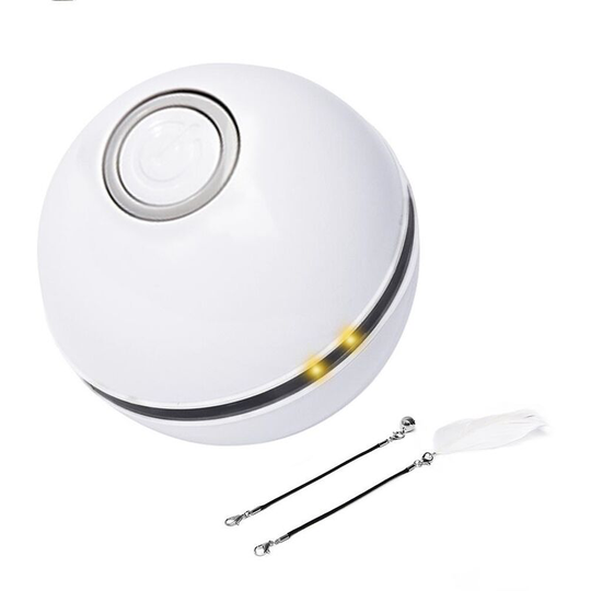 Cat Toy, 360 Degree Self-Rotating Ball with led Lights usb Rechargeable Electric Interactive Toy Cat Ball for Pets Dog Kittens