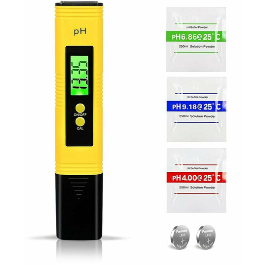 Digital ph Tester, Electronic ph Tester, lcd Display with Backlight, 0.00-14.00 ph Tester Range, Aquarium ph Meter with Auto-Calibration, for