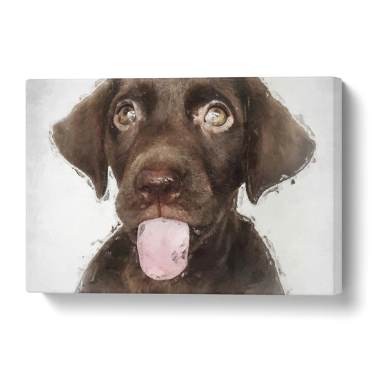'Chocolate Labrador Puppy' Graphic Art on Wrapped Canvas