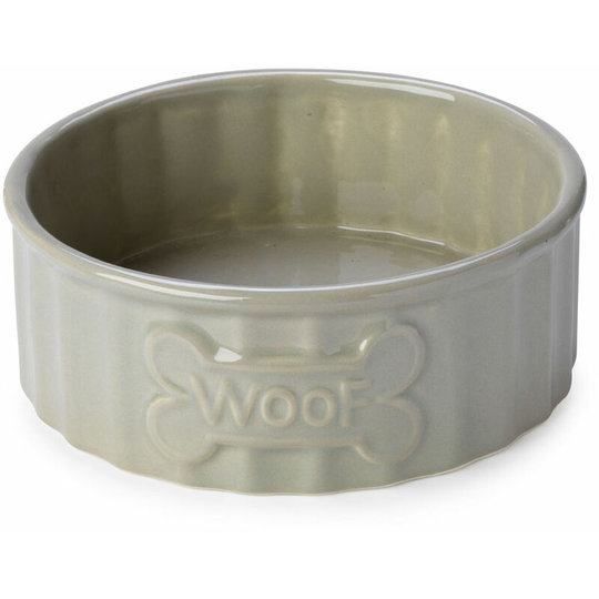 House of Paws Woof Bone Dog Bowl (S) (Mink) - Mink