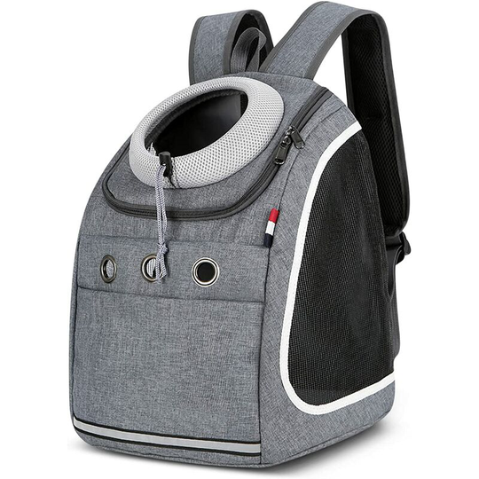 Portable Dog Backpack Comfortable Breathable for Small Dogs Puppy Cats Pet Travel Hiking Camping Backpacks Carrying Gray