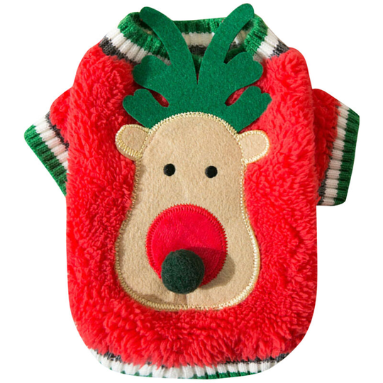 Christmas Dog Cat Sweater Warm Winter Pullover Reindeer Pet Clothes For Cat Puppy Small Dog,red xl