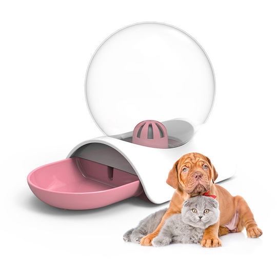 Dogs Pets Cats Automatic Water Drinking Dispenser Fountain Pets Water Drinking Bowl 2.8L,Pink - Pink