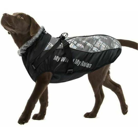 Winter dog reflective coat The hot waterproof jacket and soft puppy adjustable clothes adjustable for pets small medium dogs (xl, silver)