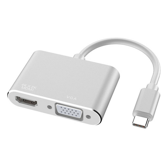 Type-c to hdmi+vga usb-c notebook, mobile phone three-in-one converter